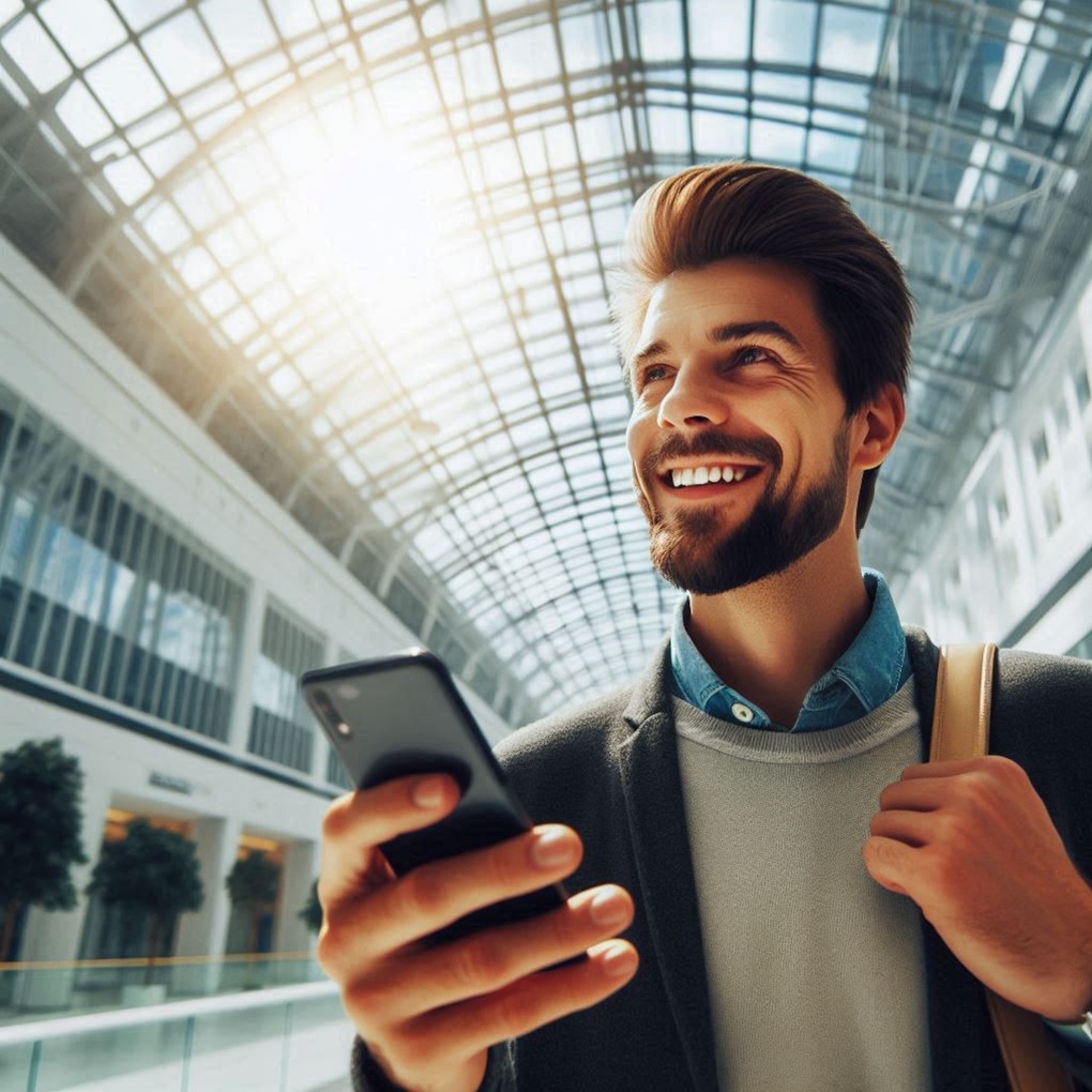 A man is making money on his phone.