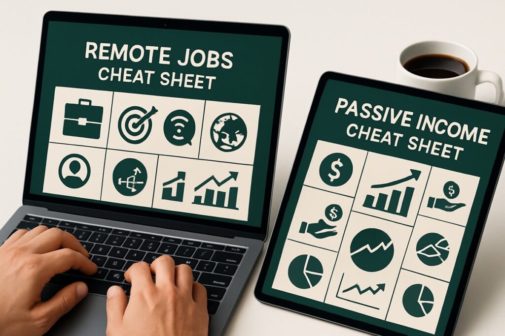 Remote Jobs, Side Hustles & Passive Income 5 Step Guides