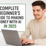 A man making money with AI using the Make Money with AI PDF Bundle