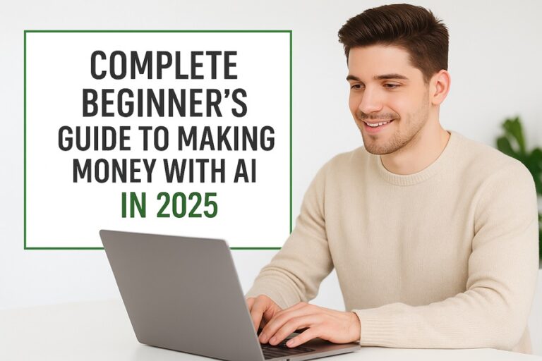 A man making money with AI using the Make Money with AI PDF Bundle