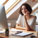 A woman is happy to find jobs from home at yesfreemoney.com.