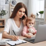 A mom working a Legitimate Social Media Work From Home Job.